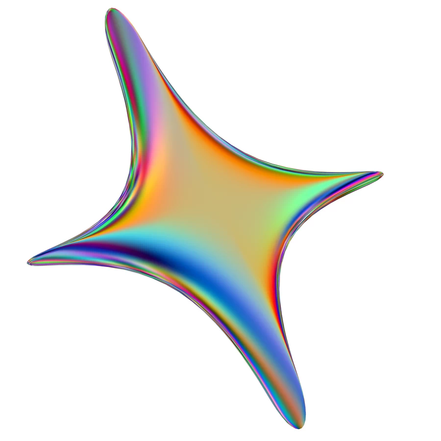 潮流酸性全息金属镭射机能彩虹3D立体几何图形png免抠图片素材【033】